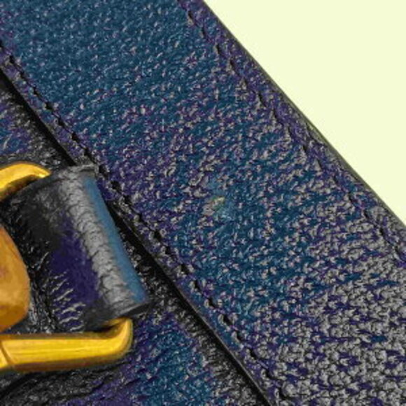 Gucci Diana Tote Bag Royal Blue Leather Shoulder Bag Gold - Picture 7 of 9